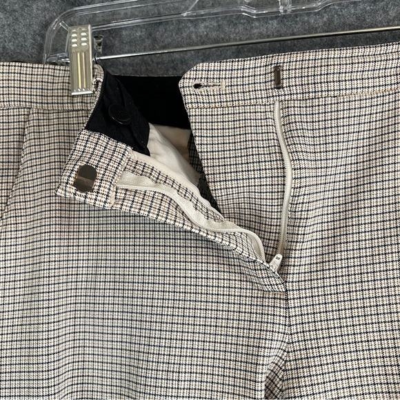 THEORY Treeca Pants Check Viscose Slim Cropped Mid Rise Yellow Plaid Size 6 - Picture 11 of 12